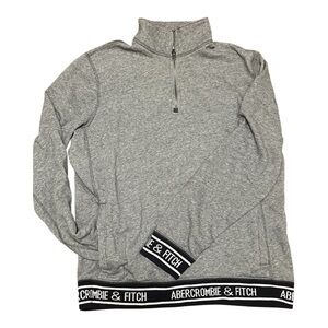 Abercrombie & Fitch Men's 1/4 Zip Sweatshirt in Heather Gray size L